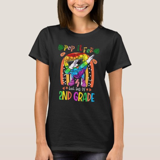 Rainbow Fidget Speelgoed Happy 2e klas laatste dag T-shirt (Voorkant)