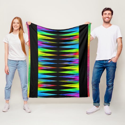 [Rainbow Fiesta] Harlequin geometrisch modern zwar Fleece Deken (In situ)