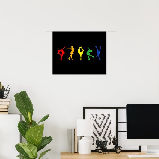 Rainbow Figuur Skaters Poster (Thuiskantoor)