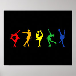 Rainbow Figuur Skaters Poster