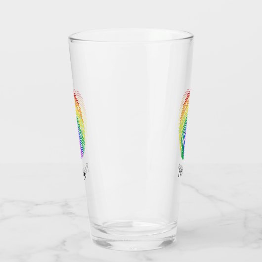 Rainbow Fingerprint Monogram Glas (Links)