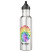 Rainbow Fingerprint Monogram Waterfles (Rechts)