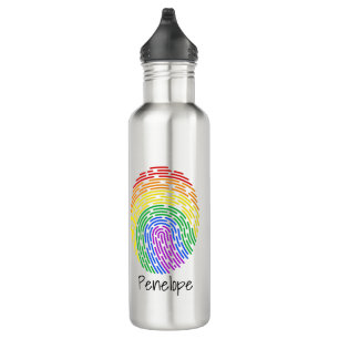 Rainbow Fingerprint Monogram Waterfles