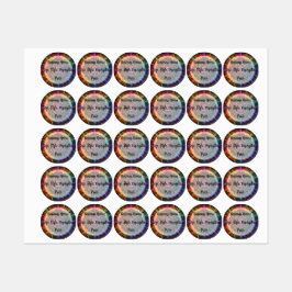 Rainbow Fire Abstract kunstontwerp Labels