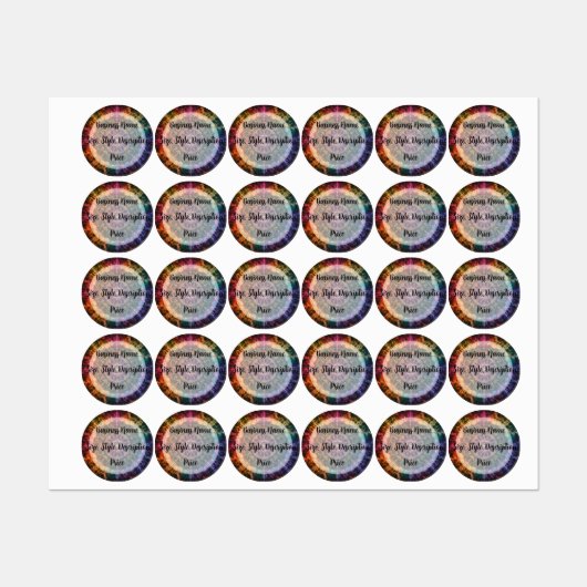 Rainbow Fire Abstract kunstontwerp Labels (Vel)