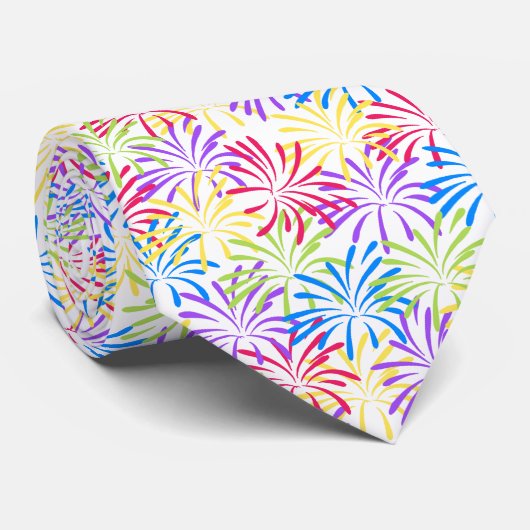 Rainbow Fireworks Splash Stropdas (Opgerold)