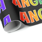 Rainbow First Name "ANGELA"; Fun & Colorful Cadeaupapier (Rol Hoek)