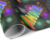 Rainbow First Name "ANNA" + Fireworks Cadeaupapier (Rol Hoek)