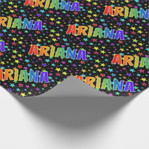 Rainbow First Name "ARIANA" + sterren Cadeaupapier