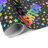 Rainbow First Name "ASHTON" + sterren Cadeaupapier (Rol Hoek)