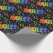 Rainbow First Name "BAILEY" + sterren Cadeaupapier (Hoek)