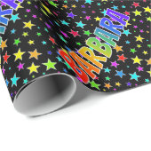 Rainbow First Name "BARBARA" + sterren Cadeaupapier (Rol Hoek)