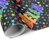 Rainbow First Name "BELLA" + sterren Cadeaupapier (Rol Hoek)