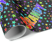 Rainbow First Name "BRANDY" + sterren Cadeaupapier (Rol Hoek)