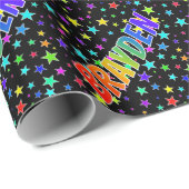 Rainbow First Name "BRAYDEN" + sterren Cadeaupapier (Rol Hoek)