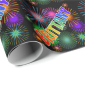 Rainbow First Name "BRITTANY" + Fireworks Cadeaupapier (Rol Hoek)