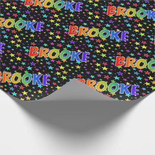 Rainbow First Name "BROOKE" + sterren Cadeaupapier