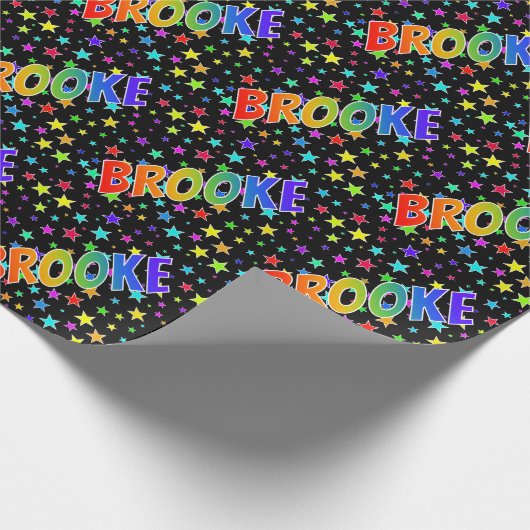 Rainbow First Name "BROOKE" + sterren Cadeaupapier (Hoek)