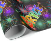 Rainbow First Name "BRYCE" + Fireworks Cadeaupapier (Rol Hoek)