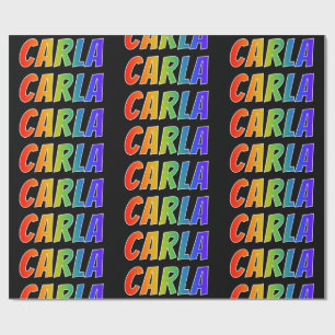 Rainbow First Name "CARLA"; vun & kleurrijk Cadeaupapier