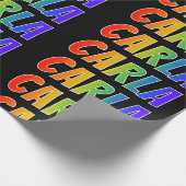 Rainbow First Name "CARLA"; vun & kleurrijk Cadeaupapier (Hoek)