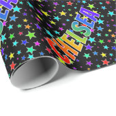 Rainbow First Name "CHELSEA" + sterren Cadeaupapier (Rol Hoek)