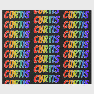 Rainbow First Name "CURTIS"; vun & kleurrijk Cadeaupapier