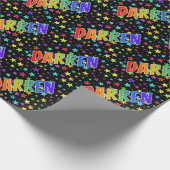 Rainbow First Name "DARREN" + sterren Cadeaupapier (Hoek)