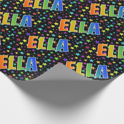 Rainbow First Name "ELLA" + sterren Cadeaupapier (Hoek)
