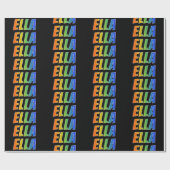 Rainbow First Name "ELLA"; vun & kleurrijk Cadeaupapier (Vlak)