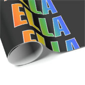 Rainbow First Name "ELLA"; vun & kleurrijk Cadeaupapier (Rol Hoek)