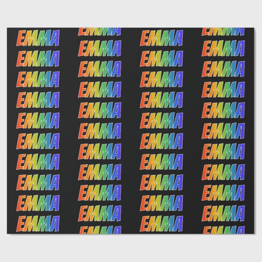 Rainbow First Name "EMMA" (Voornaam voor regenboog Cadeaupapier (Vlak)