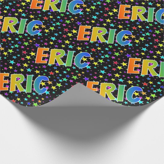 Rainbow First Name "ERIC" + sterren Cadeaupapier (Hoek)
