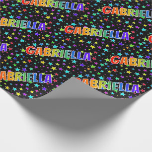 Rainbow First Name "GABRIELLA" + sterren Cadeaupapier
