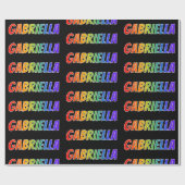 Rainbow First Name "GABRIELLA"; vun & kleurrijk Cadeaupapier (Vlak)