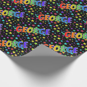 Rainbow First Name "GEORGE" + sterren Cadeaupapier