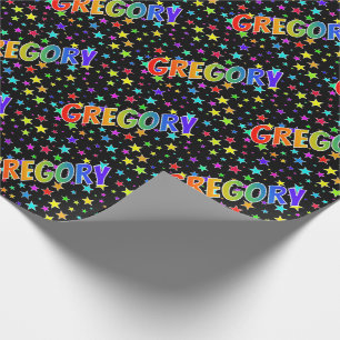 Rainbow First Name "GREGORY" + sterren Cadeaupapier