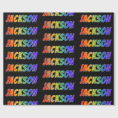 Rainbow First Name "JACKSON" (Voornaam regenboogva Cadeaupapier (Vlak)