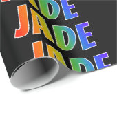 Rainbow First Name "JADE"; Fun & Colorful Cadeaupapier (Rol Hoek)