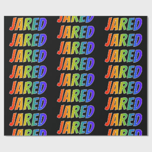 Rainbow First Name "JARED"; Fun & kleurrijk Cadeaupapier