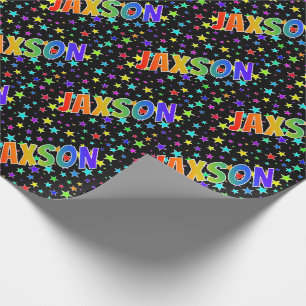 Rainbow First Name "JAXSON" + sterren Cadeaupapier