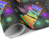 Rainbow First Name "JAYLA" + Fireworks Cadeaupapier (Rol Hoek)