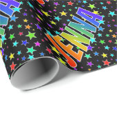 Rainbow First Name "JENNA" + sterren Cadeaupapier (Rol Hoek)