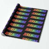 Rainbow First Name "JEREMIAH"; vun & kleurrijk Cadeaupapier (Uitgerold)