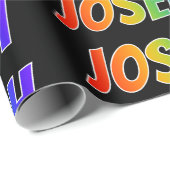 Rainbow First Name "JOSEPH"; Fun & Colorful Cadeaupapier (Rol Hoek)