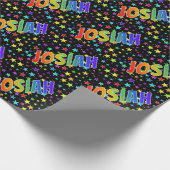 Rainbow First Name "JOSIAH" + sterren Cadeaupapier (Hoek)
