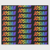 Rainbow First Name "JOSIAH"; vun & kleurrijk Cadeaupapier (Vlak)