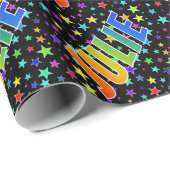Rainbow First Name "JULIE" + sterren Cadeaupapier (Rol Hoek)