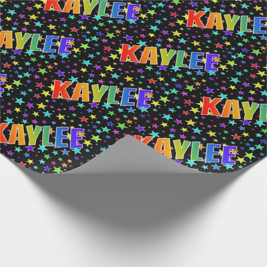 Rainbow First Name "KAYLEE" + sterren Cadeaupapier (Hoek)