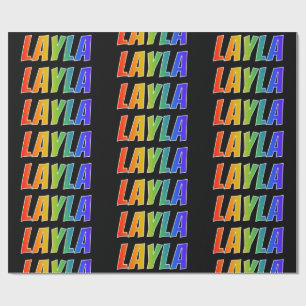 Rainbow First Name "LAYLA"; vun & kleurrijk Cadeaupapier